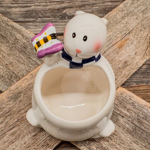 Set of 4 - Vintage Mercuries - Ceramic Bunnies Tulip Creamer Jug and 3 Cups - Picture 8 of 10